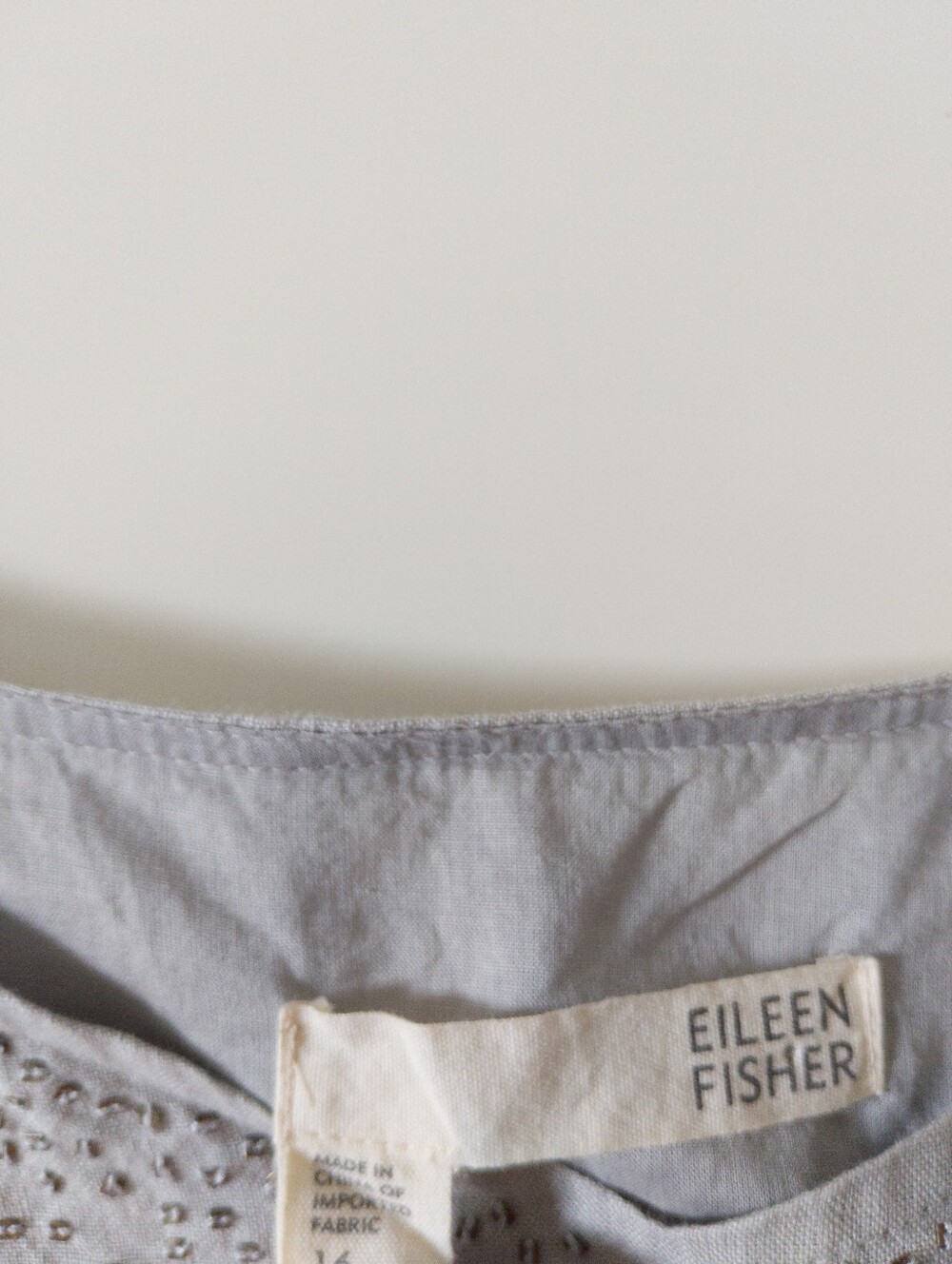 Eileen Fisher Irish Linen Sequin Tank Dress Gray Size 16 - Picture 4 of 10